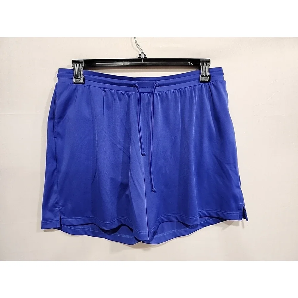 L.L. Bean Athletic Shorts‎ Womens Size Large Blue Drawstring Elastic Waist